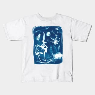 Cyanotype blueprint beach finds collage Kids T-Shirt